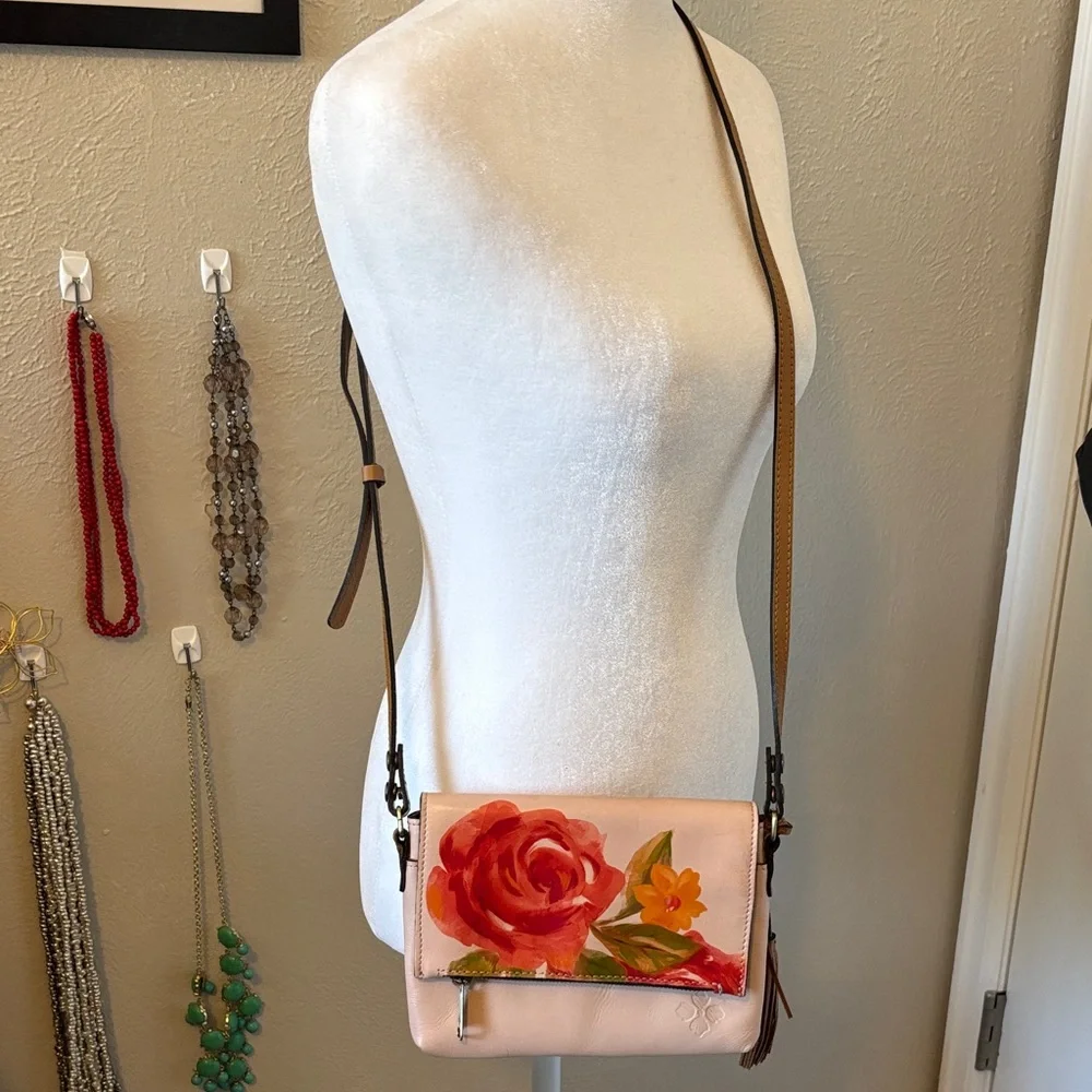 Patricia Nash Small Corfu Rose Placement  Leather Bag